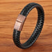 Men Fashion Stainless Steel Magnetic Bracelet Leather Braided Punk Bracelets