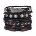 Vintage Multilayer Leather Braid Bracelets Star Leaf Owl Handmade Unisex Bracelets