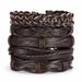 Vintage Multilayer Leather Braid Bracelets Star Leaf Owl Handmade Unisex Bracelets