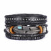 Vintage Multilayer Leather Braid Bracelets Star Leaf Owl Handmade Unisex Bracelets