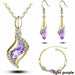 Beads Gold Silver Jewelry Sets Women Wedding Crystal Necklace Earrings Bracelet Set