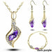 Beads Gold Silver Jewelry Sets Women Wedding Crystal Necklace Earrings Bracelet Set