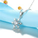Snowflake Sterling Silver Jewelry Set Zircon Crystal Women Pendant Necklace Earrings Set