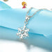 Snowflake Sterling Silver Jewelry Set Zircon Crystal Women Pendant Necklace Earrings Set