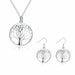 Charms Wedding Silver Jewelry Pendant Necklace Earrings Women Fashion Jewelry Set