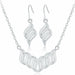 Charms Wedding Silver Jewelry Pendant Necklace Earrings Women Fashion Jewelry Set