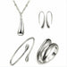 Charms Wedding Silver Jewelry Pendant Necklace Earrings Women Fashion Jewelry Set