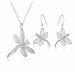 Charms Wedding Silver Jewelry Pendant Necklace Earrings Women Fashion Jewelry Set