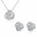 Charms Wedding Silver Jewelry Pendant Necklace Earrings Women Fashion Jewelry Set