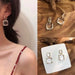 New Style Luxury Elegant Shiny Square Crystal Dangle Earrings Women Jewelry