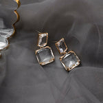 New Style Luxury Elegant Shiny Square Crystal Dangle Earrings Women Jewelry