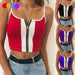 Women Tank Tops Club Sexy Knitting Cotton Camisole Zipper Tops
