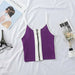 Women Tank Tops Club Sexy Knitting Cotton Camisole Zipper Tops