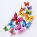 12Pcs Mixed Color Double Layer Butterfly 3D Wall Sticker Home Decoration Magnet Butterflies stickers