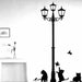 Creative Ancient Lamp Cats & Birds Wall Sticker Home Decor Room Decals Wallpaper