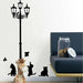 Creative Ancient Lamp Cats & Birds Wall Sticker Home Decor Room Decals Wallpaper