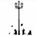 Creative Ancient Lamp Cats & Birds Wall Sticker Home Decor Room Decals Wallpaper