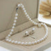 Beautiful Pearl Necklace Earrings Women Wedding Jewelry Sets