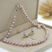 Beautiful Pearl Necklace Earrings Women Wedding Jewelry Sets