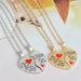 2 pcs/set Best Friends Couple Necklaces Charm Pendant Necklace Jewelry