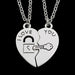 2 pcs/set Best Friends Couple Necklaces Charm Pendant Necklace Jewelry