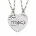 2 pcs/set Best Friends Couple Necklaces Charm Pendant Necklace Jewelry