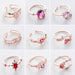 New Fashion Women Micro-inlaid Crystal Zircon Rings Sweet Elegant Flower Ring for Girls