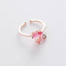 New Fashion Women Micro-inlaid Crystal Zircon Rings Sweet Elegant Flower Ring for Girls