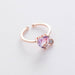 New Fashion Women Micro-inlaid Crystal Zircon Rings Sweet Elegant Flower Ring for Girls