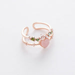 New Fashion Women Micro-inlaid Crystal Zircon Rings Sweet Elegant Flower Ring for Girls