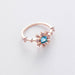New Fashion Women Micro-inlaid Crystal Zircon Rings Sweet Elegant Flower Ring for Girls