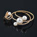Wedding Jewelry Sets Multilayer Pearl Bracelet Bangle Ring Set Women Jewelry