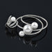 Wedding Jewelry Sets Multilayer Pearl Bracelet Bangle Ring Set Women Jewelry