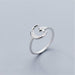 Sterling Silver Minimalist Zircon Moon Star Opening Ring Charming Women Fashion Jewelry