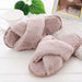 Women Winter Slippers Shoes Flat Sweet Home Fur Warm Soft Indoor Slip On Slipper