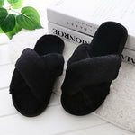 Women Winter Slippers Shoes Flat Sweet Home Fur Warm Soft Indoor Slip On Slipper