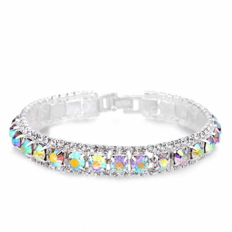 Sterling Silver Bracelets AAA Zircon Crystal Women Link Chain Jewelry ...