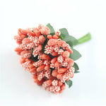 Mini Artificial Stamen Bud Bouquet Leaf Flower For Home Wedding Decor