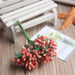 Mini Artificial Stamen Bud Bouquet Leaf Flower For Home Wedding Decor
