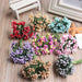 Mini Artificial Stamen Bud Bouquet Leaf Flower For Home Wedding Decor