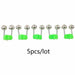 5pcs/lot Fishing Bite Alarms Fishing Rod Bell Clamp Tip Green Clip Bells ABS Fishing Accessory
