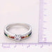 Sterling Silver Colorful Round Crystal Women Wedding Rings Fashion Jewelry