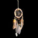 Dream Catcher Feather Ornaments Lace Ribbons Feathers Wrapped Lights Room Decor