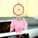 Dream Catcher Feather Ornaments Lace Ribbons Feathers Wrapped Lights Room Decor