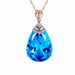 Sapphire Crystal Pendant Necklace Gemstones Choker Statement Necklace For Women