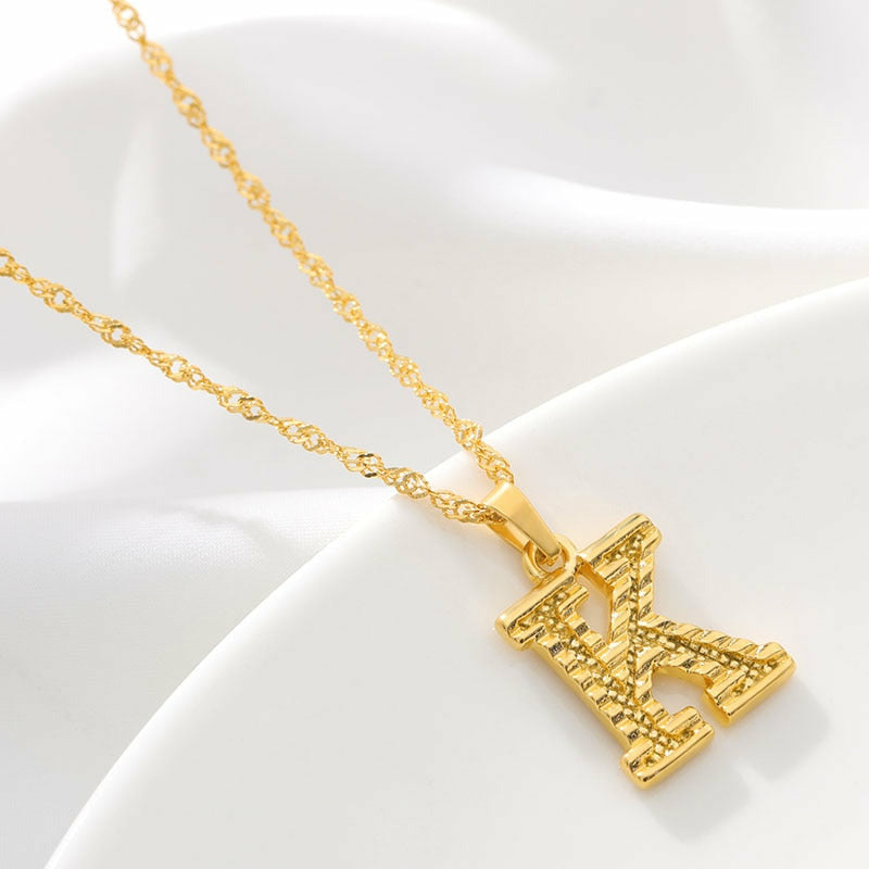 NUZON Gold Initial Letter Pendant Necklace 14K Gold Plated Cuban Link Chain  Toggle Clasp Hexagon Monogram Engraved A-Z Alphabet Necklaces Personalized