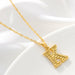 14K Gold Plated Initial Letter Necklace For Men & Women A-Z Alphabet Pendant Necklace
