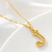 14K Gold Plated Initial Letter Necklace For Men & Women A-Z Alphabet Pendant Necklace