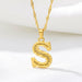14K Gold Plated Initial Letter Necklace For Men & Women A-Z Alphabet Pendant Necklace