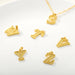 14K Gold Plated Initial Letter Necklace For Men & Women A-Z Alphabet Pendant Necklace